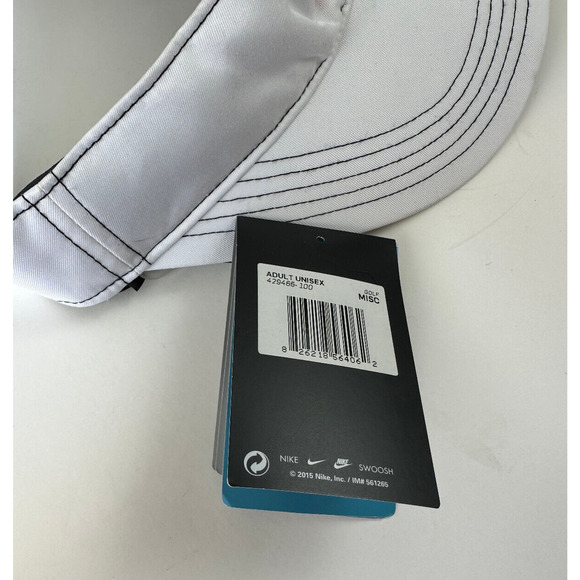 Nike Dri-FIT Swoosh Golf Visor AMC Logo Adjustable White Unisex Hat 429466-100 - Picture 8 of 9